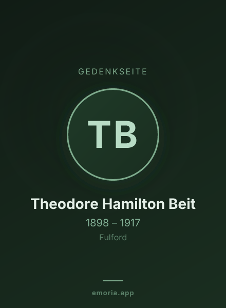 Gedenkportrait von Theodore Hamilton Beit