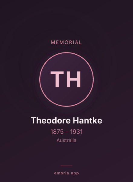 Memorial portrait of Theodore Hantke
