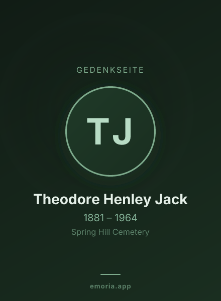 Gedenkportrait von Theodore Henley Jack