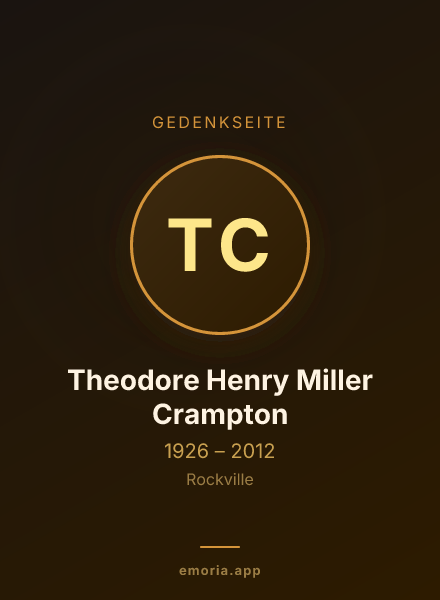 Gedenkportrait von Theodore Henry Miller Crampton