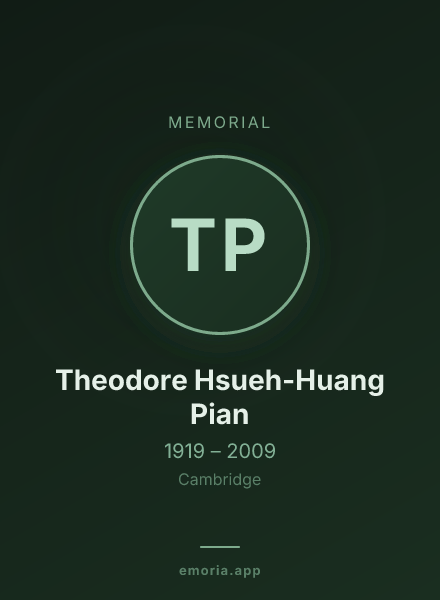 Memorial portrait of Theodore Hsueh-Huang Pian