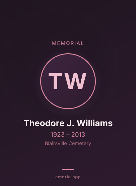 Memorial portrait of Theodore J. Williams