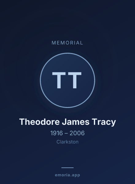 Memorial portrait of Theodore James Tracy