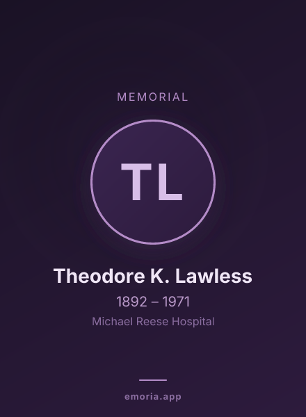 Memorial portrait of Theodore K. Lawless