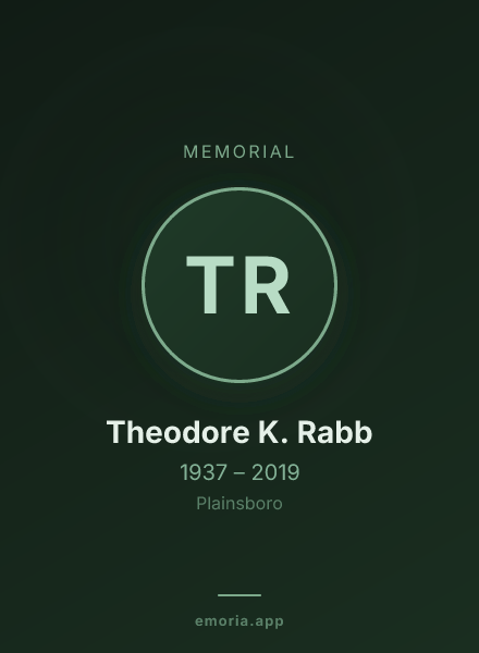 Memorial portrait of Theodore K. Rabb