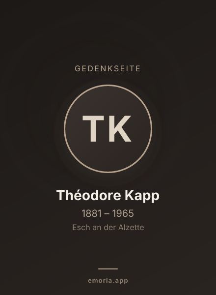 Gedenkportrait von Théodore Kapp