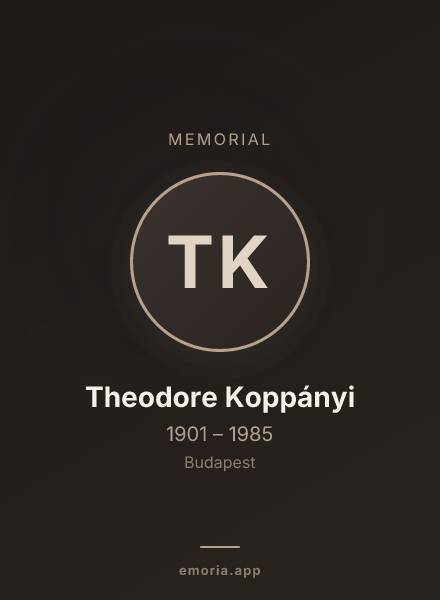 Memorial portrait of Theodore Koppányi
