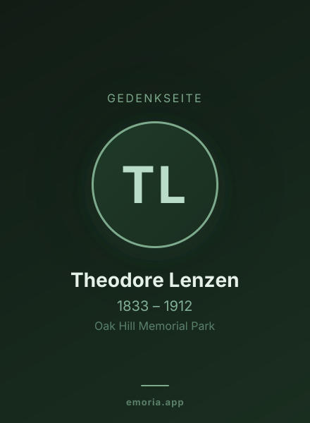 Gedenkportrait von Theodore Lenzen