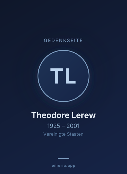 Gedenkportrait von Theodore Lerew