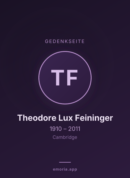 Gedenkportrait von Theodore Lux Feininger