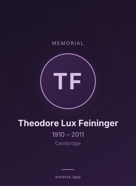 Memorial portrait of Theodore Lux Feininger
