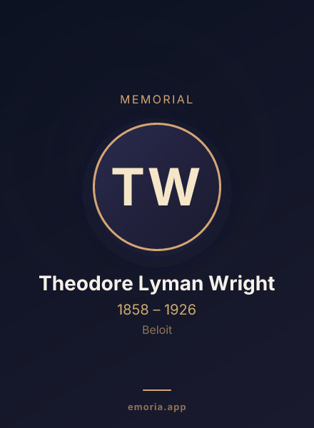 Memorial portrait of Theodore Lyman Wright