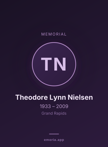 Memorial portrait of Theodore Lynn Nielsen