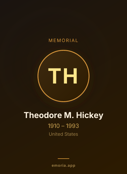 Memorial portrait of Theodore M. Hickey