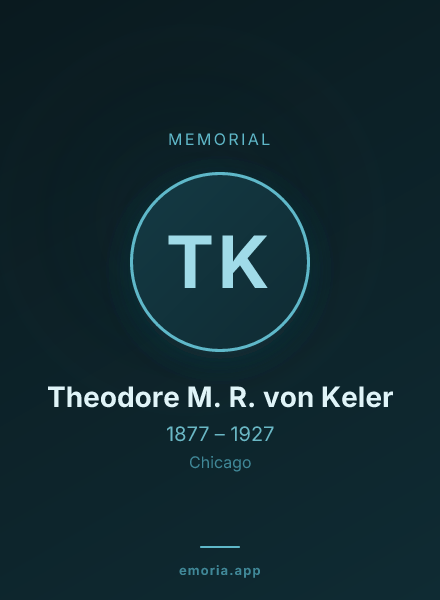 Memorial portrait of Theodore M. R. von Keler