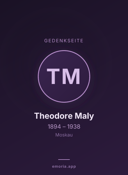 Gedenkportrait von Theodore Maly