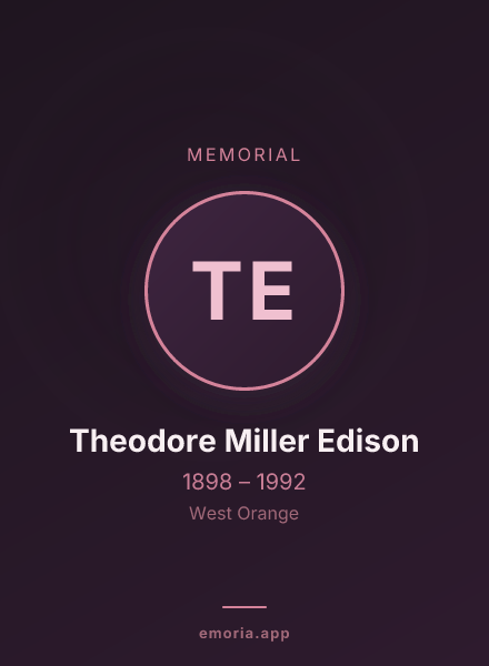 Memorial portrait of Theodore Miller Edison