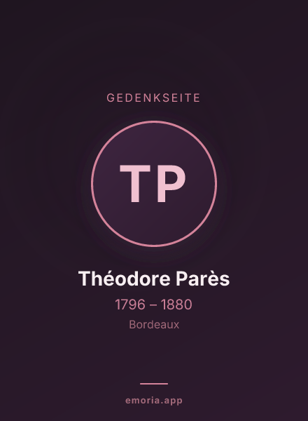 Gedenkportrait von Théodore Parès