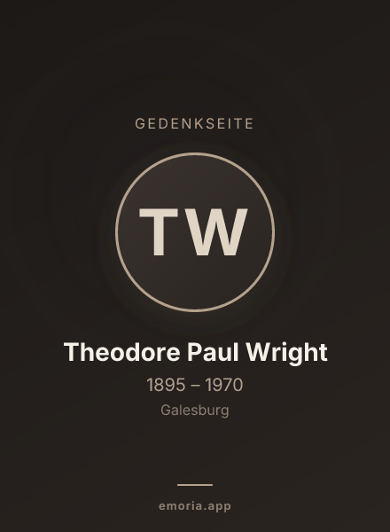 Gedenkportrait von Theodore Paul Wright