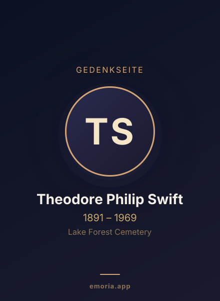 Gedenkportrait von Theodore Philip Swift