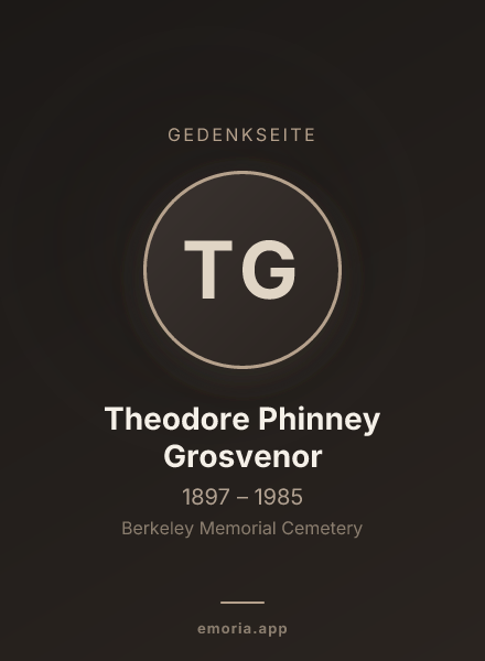 Gedenkportrait von Theodore Phinney Grosvenor