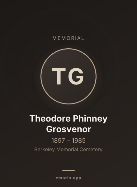 Memorial portrait of Theodore Phinney Grosvenor