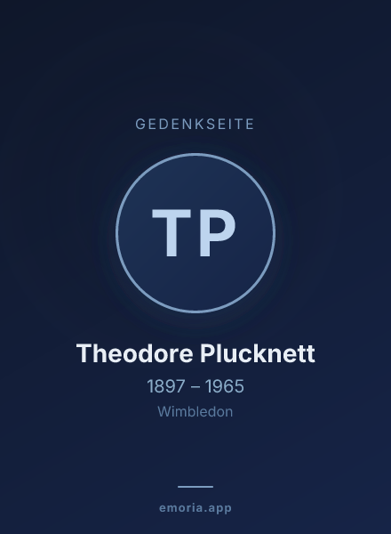 Gedenkportrait von Theodore Plucknett