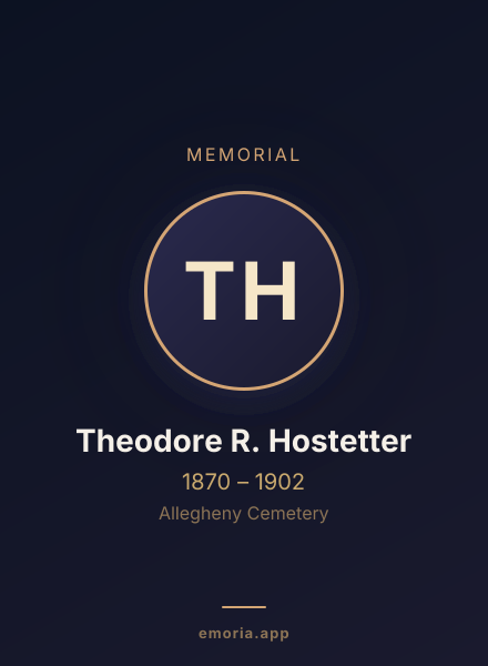 Memorial portrait of Theodore R. Hostetter