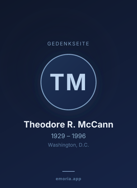 Gedenkportrait von Theodore R. McCann