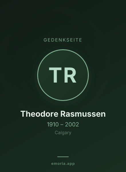 Gedenkportrait von Theodore Rasmussen