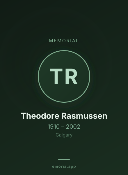 Memorial portrait of Theodore Rasmussen