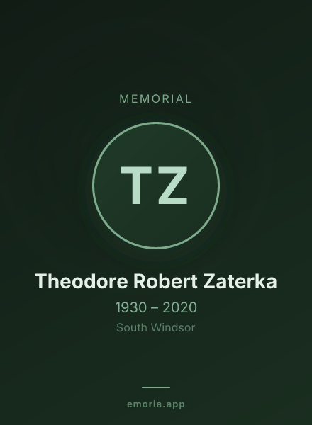 Memorial portrait of Theodore Robert Zaterka