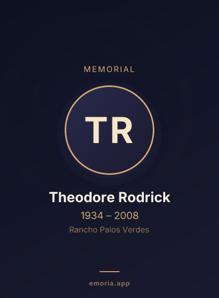 Memorial portrait of Theodore Rodrick