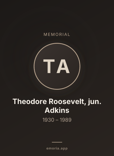 Memorial portrait of Theodore Roosevelt, jun. Adkins