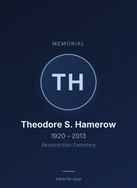 Memorial portrait of Theodore S. Hamerow