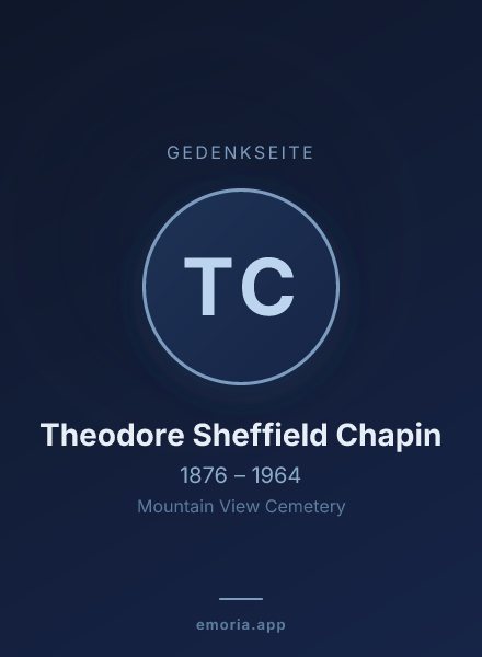 Gedenkportrait von Theodore Sheffield Chapin