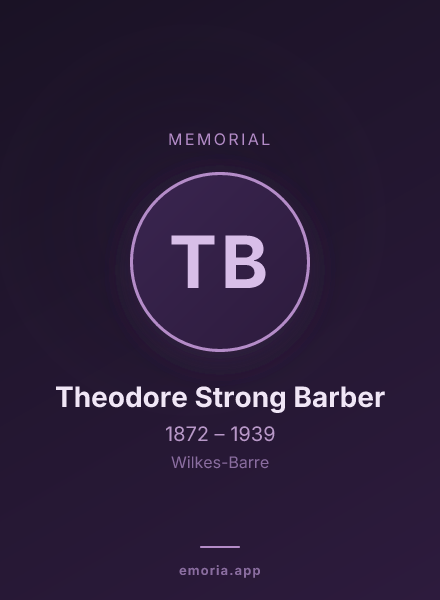Memorial portrait of Theodore Strong Barber