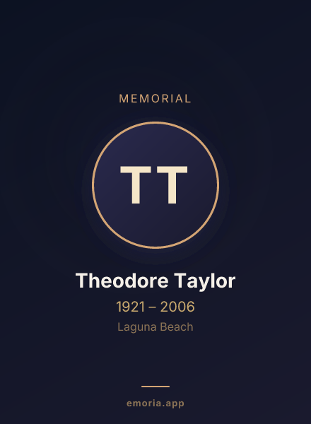 Memorial portrait of Theodore Taylor