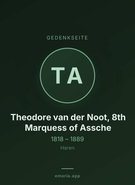 Gedenkportrait von Theodore van der Noot, 8th Marquess of Assche