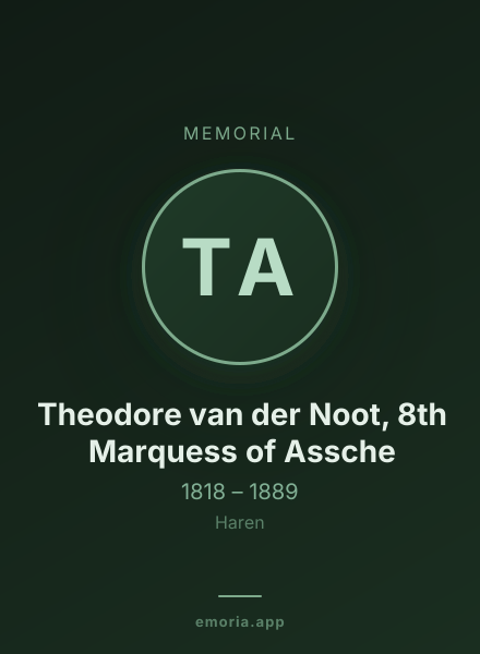 Memorial portrait of Theodore van der Noot, 8th Marquess of Assche