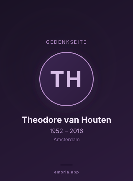 Gedenkportrait von Theodore van Houten