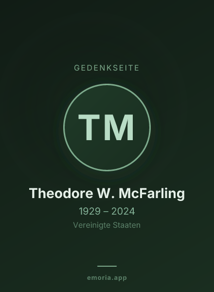 Gedenkportrait von Theodore W. McFarling