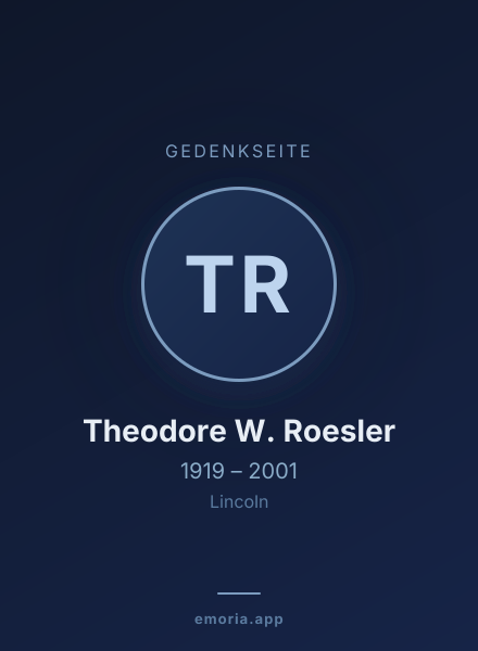 Gedenkportrait von Theodore W. Roesler