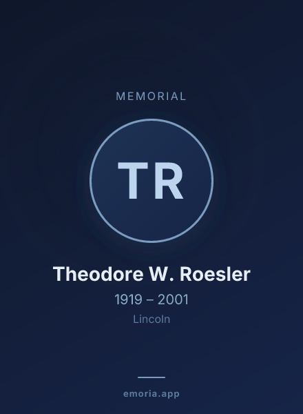 Memorial portrait of Theodore W. Roesler