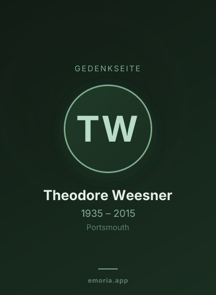 Gedenkportrait von Theodore Weesner