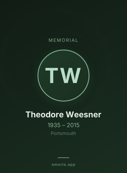 Memorial portrait of Theodore Weesner