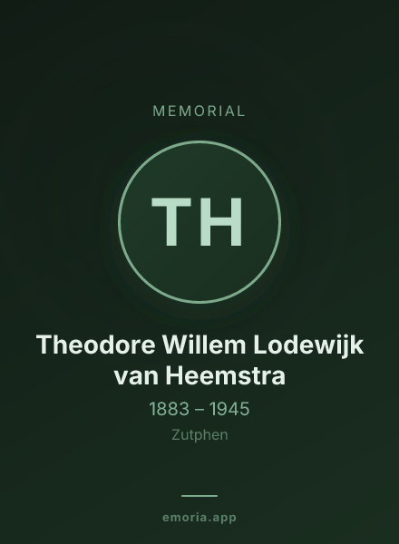 Memorial portrait of Theodore Willem Lodewijk van Heemstra