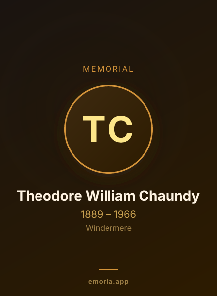 Memorial portrait of Theodore William Chaundy