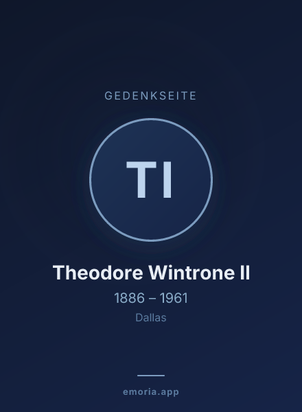 Gedenkportrait von Theodore Wintrone II