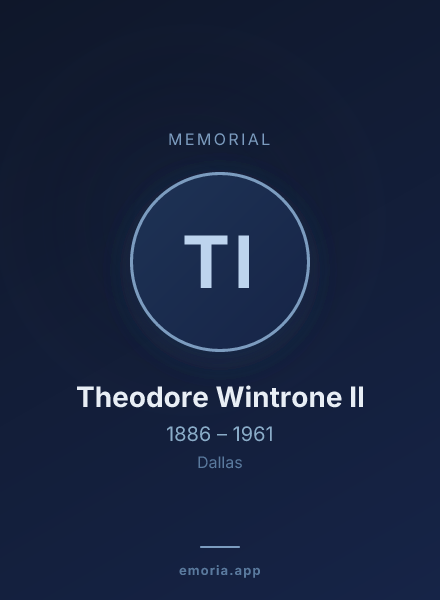 Memorial portrait of Theodore Wintrone II